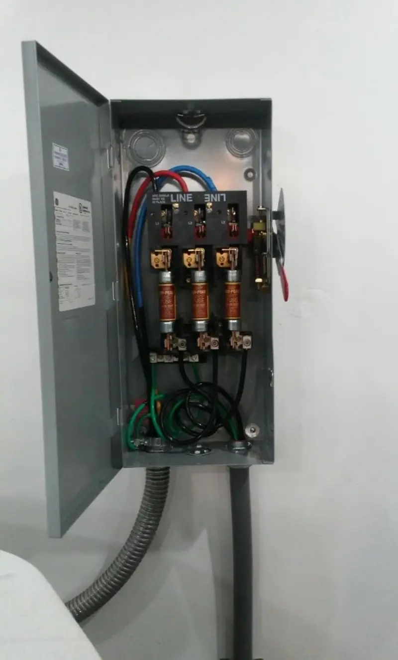 Three-phase disconnect switch installed for Electrical Wiring & Rewiring in Wichita